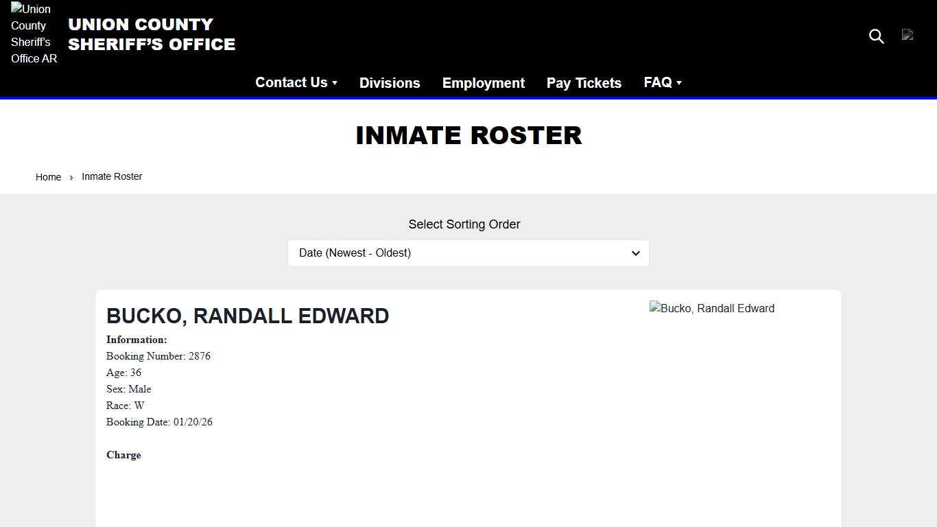 Inmate Roster | Union County Sheriff’s Office AR